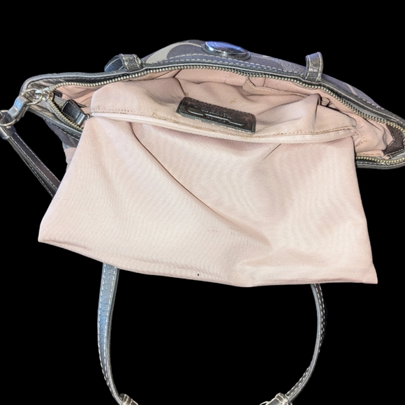 Purse COACH Signature GRAY Stripe Tote  Shoulder handbag. - Picture 6 of 8